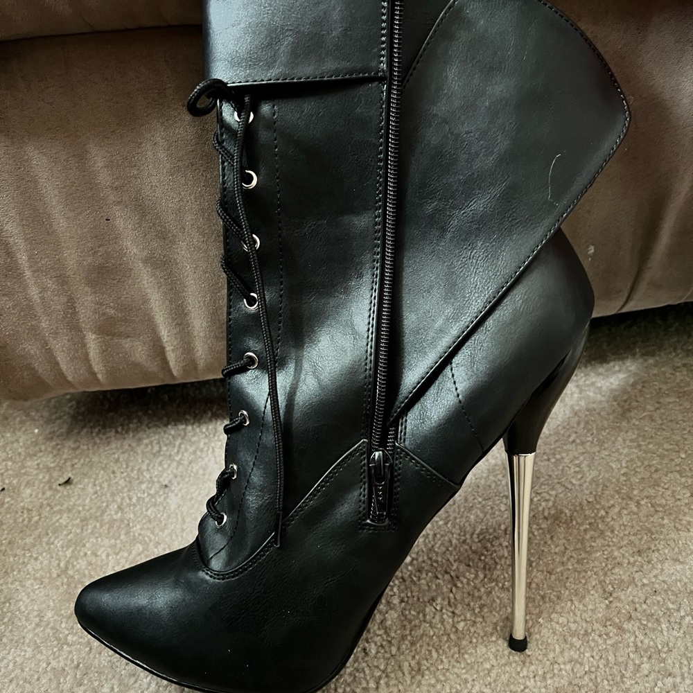 Pleaser dagger ankle boots